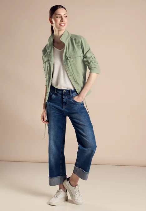 Veste en mousseline soft moss green