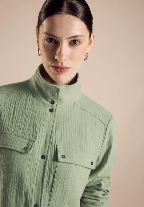 Veste en mousseline soft moss green