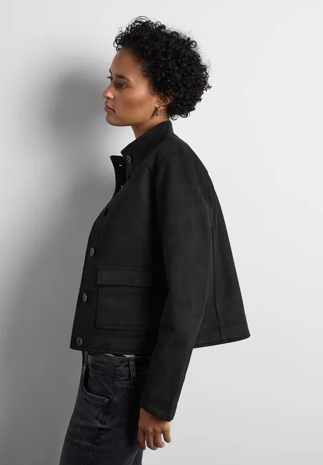 Veste à l'aspect velours Black