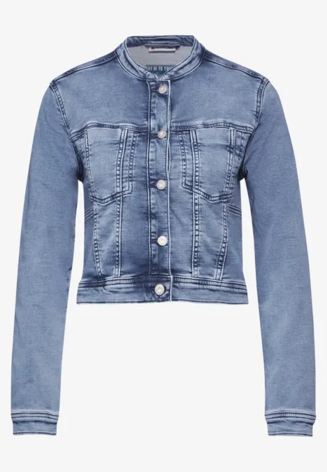 Kurze Jeansjacke Light Blue Random Wash