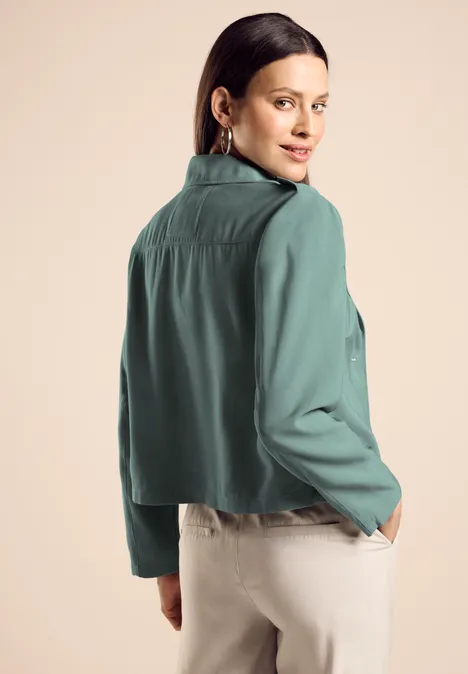 Kurzer Trenchcoat seafoam green