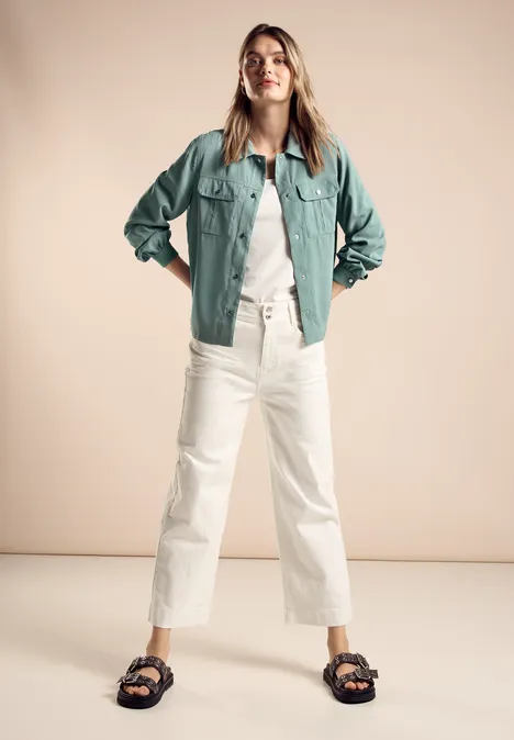 Blouson met borstzakken seafoam green