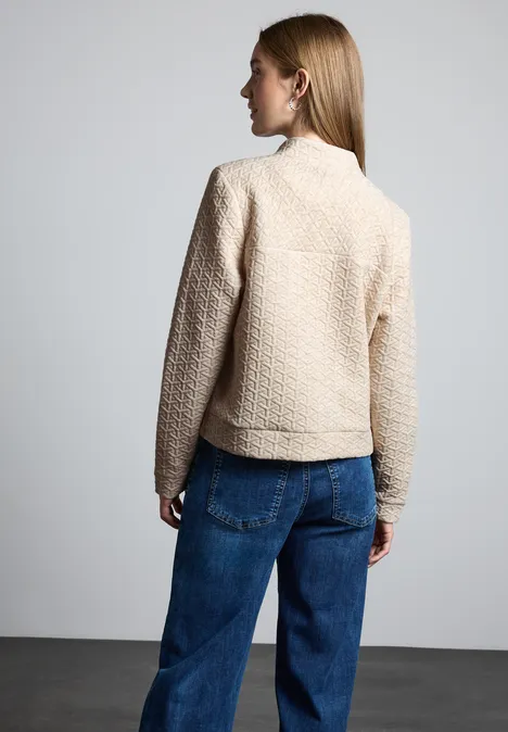 Kurze Strukturjacke smooth sand beige