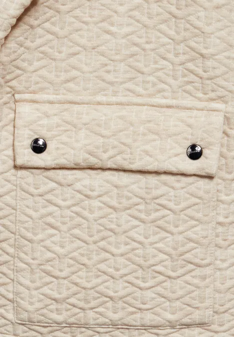 Kurze Strukturjacke smooth sand beige
