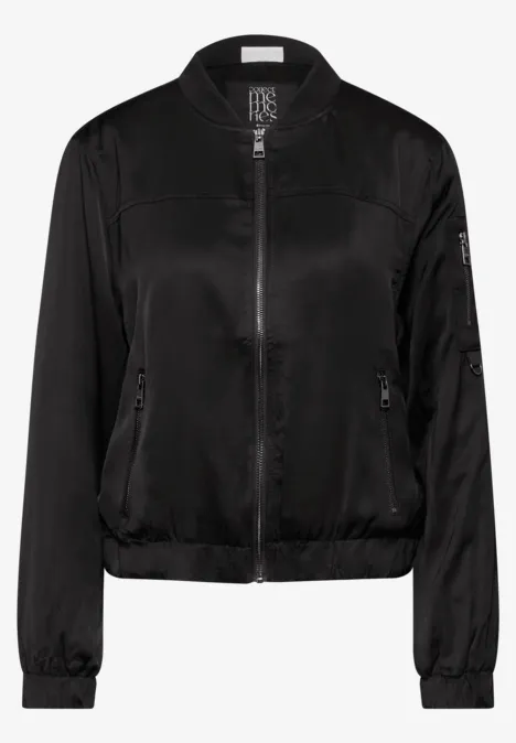 Satin-Blouson Black