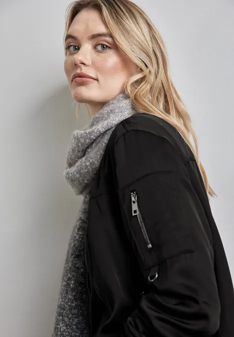 Satin-Blouson Black