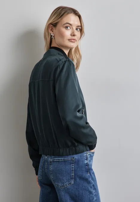 Satijnen blouson hunter green