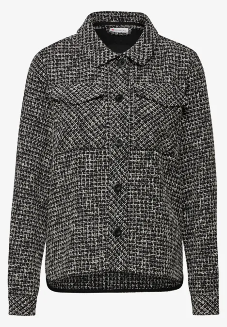 Kurze Bouclé Jacke Black