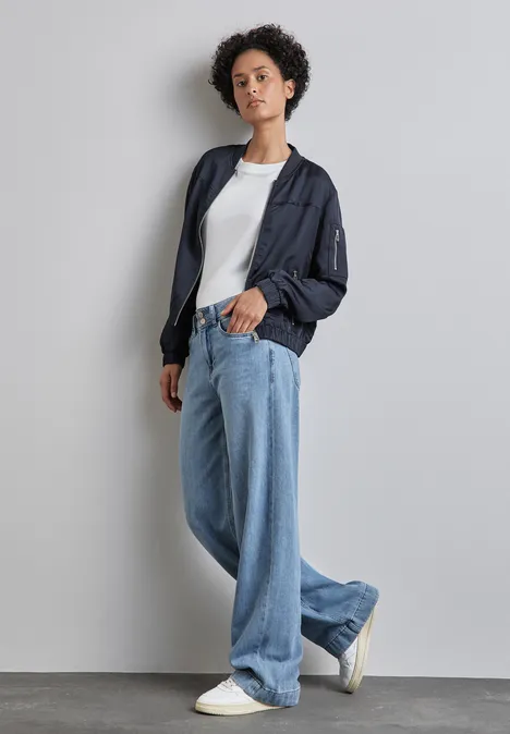 Blouson en satin night sky blue