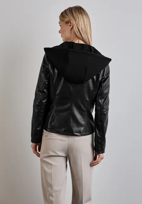 Veste aspect cuir Black
