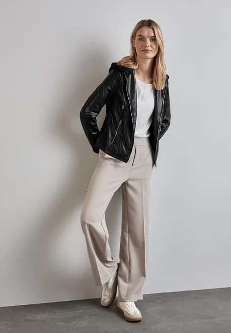Veste aspect cuir Black