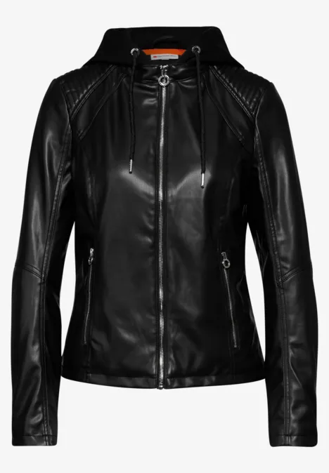 Veste aspect cuir Black