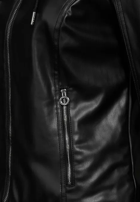 Veste aspect cuir Black