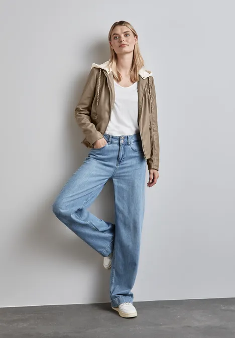 Veste aspect cuir rich mocha