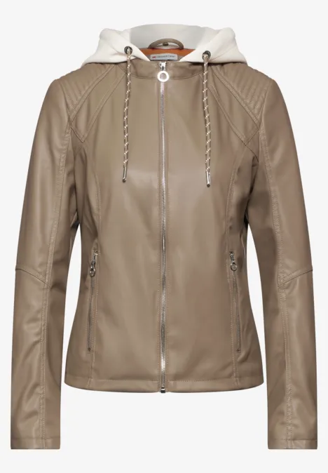 Veste aspect cuir rich mocha