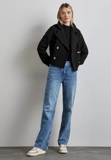 Kurzer Trenchcoat Black