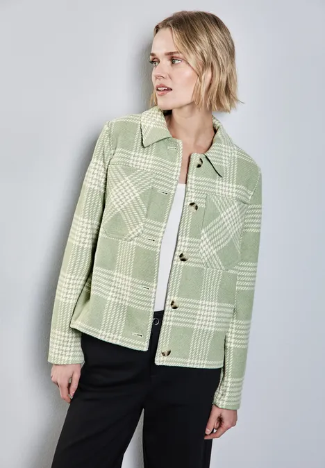 Veste à carreaux light mint green