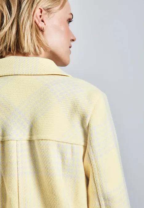 Karierte Jacke vanilla yellow