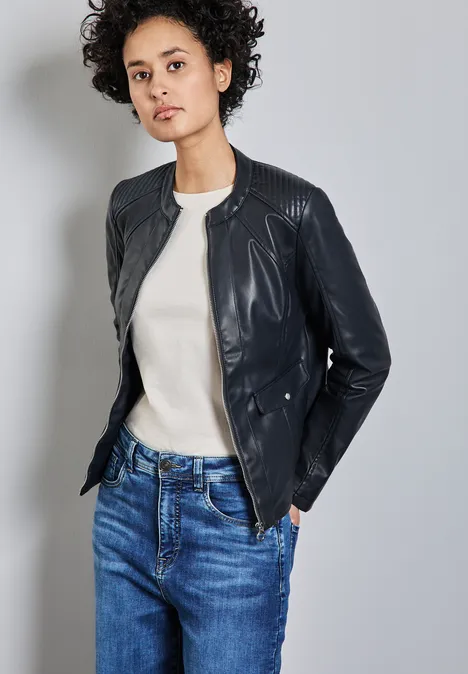 Leder-Look Jacke gravity blue