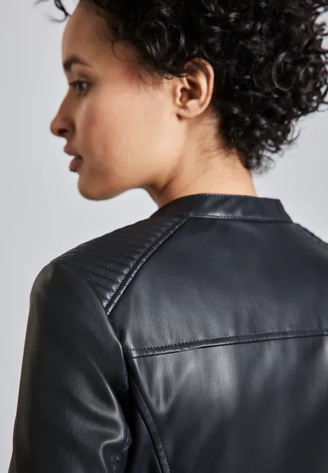 Leder-Look Jacke gravity blue