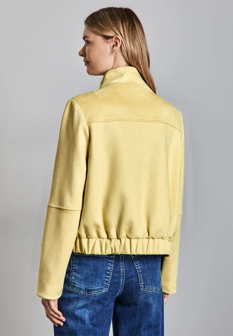 Kurze Velours-Jacke vanilla yellow