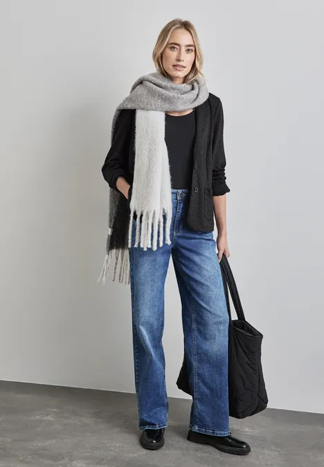 Melange-Look Blazer Black