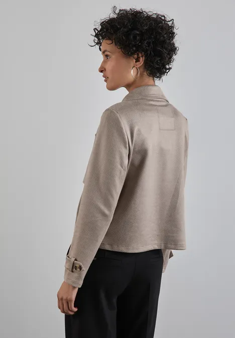 Kurze Velours Jacke breezy beige