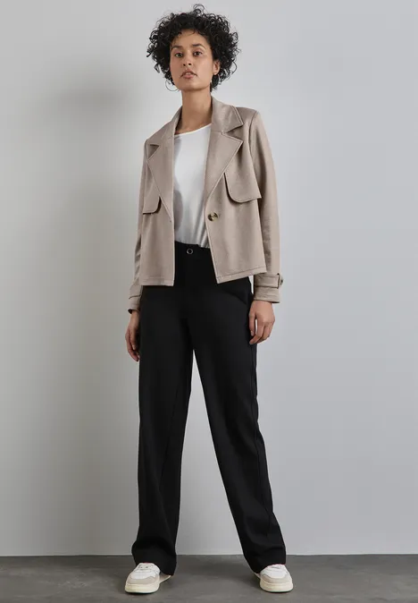 Kurze Velours Jacke breezy beige