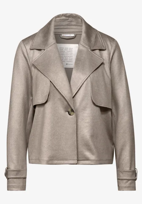 Kurze Velours Jacke breezy beige