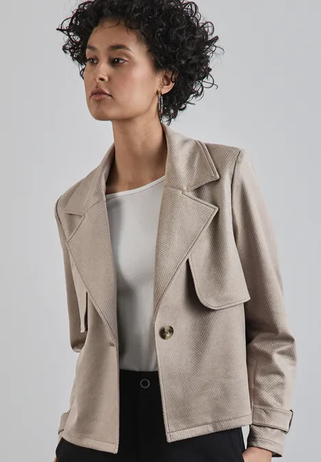Kurze Velours Jacke breezy beige