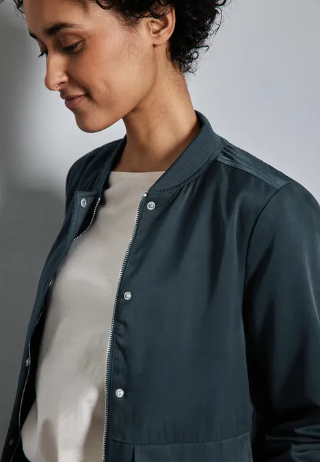 Satin-Blouson cool vintage green