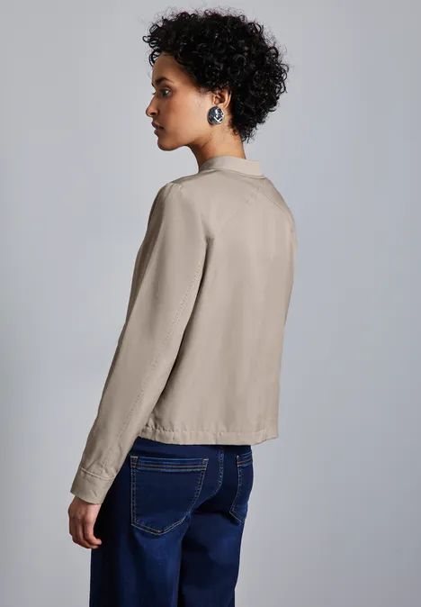 Satin-Blouson breezy beige