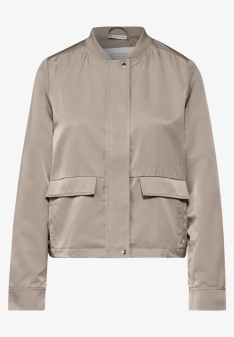 Satin-Blouson breezy beige