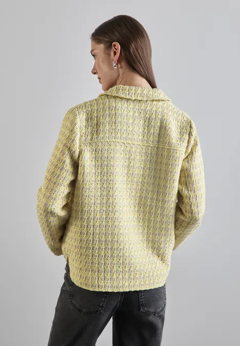 Bouclé-Jacke mellow yellow