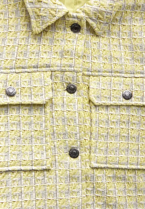 Bouclé-Jacke mellow yellow