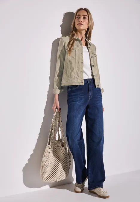 Jeansjacke Beige Washed