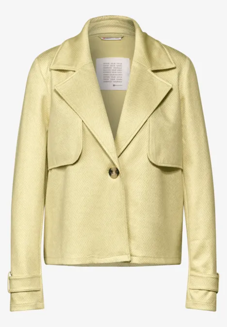 Kurze Kunstlederjacke mellow yellow