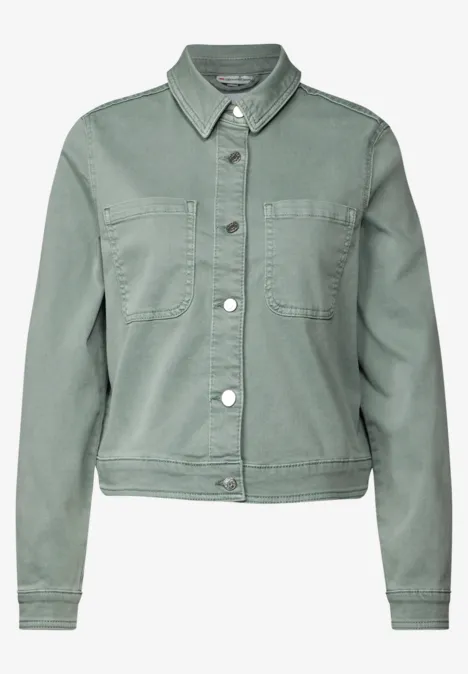 Denim jack met borstzakken Olive Washed