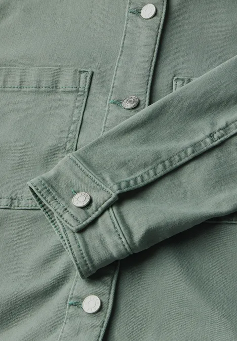 Jeansjacke mit Brusttaschen Olive Washed