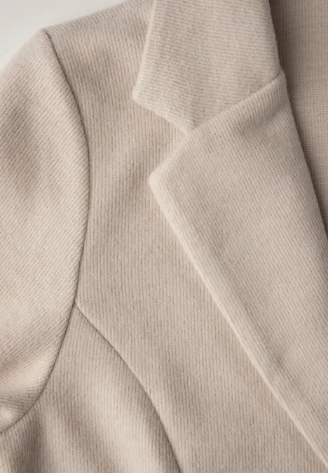 Blazer mit Raffung sheer beige mel.