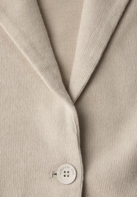 Blazer mit Raffung sheer beige mel.