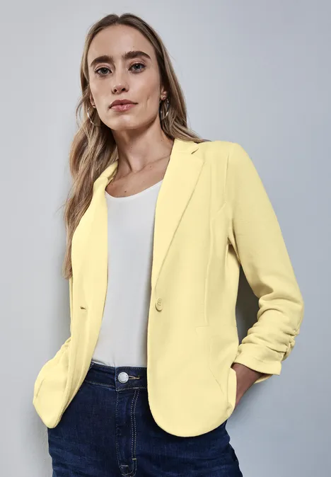 Blazer mit Raffung solar yellow