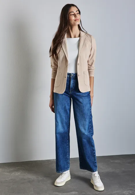 Basic Blazer sheer beige mel.
