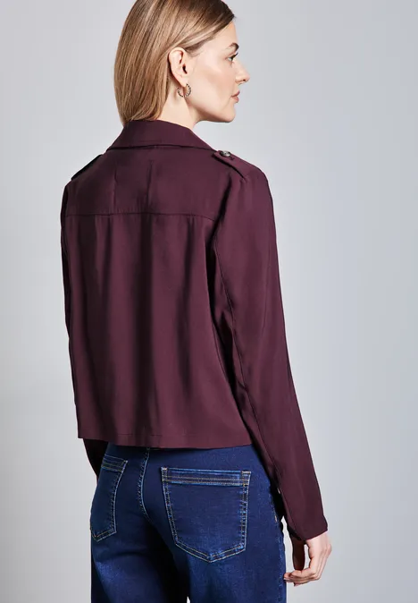 Kurzer Trenchcoat mulberry red