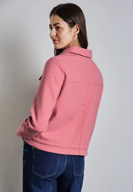 Jacke in Wolloptik sugar coral mel.
