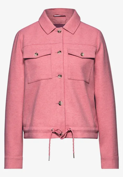 Jacke in Wolloptik sugar coral mel.