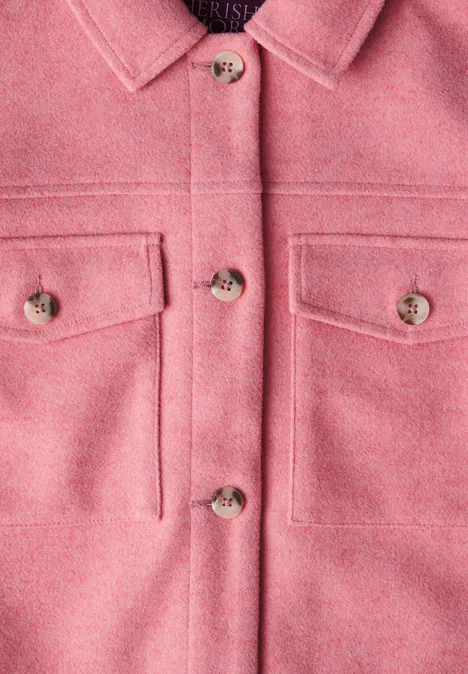 Jacke in Wolloptik sugar coral mel.