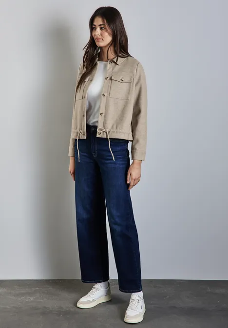 Jacke in Wolloptik honey sand mel.