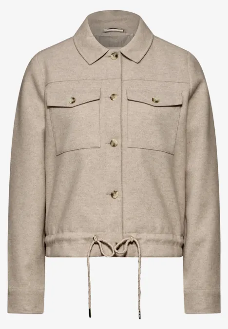 Jacke in Wolloptik honey sand mel.
