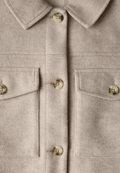 Jacke in Wolloptik honey sand mel.